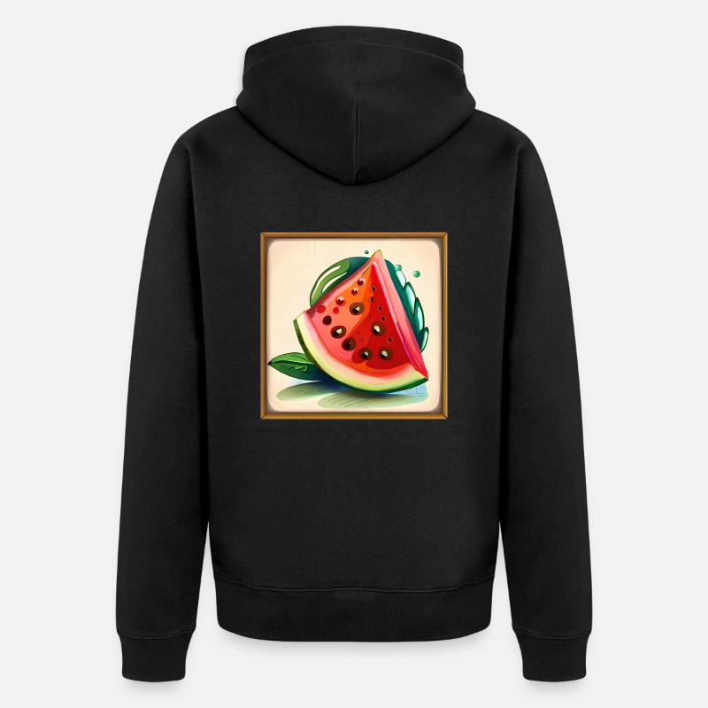 Melon frais Pastèque Wassermelone - Veste à capuche bio Premium Unisexe - noir