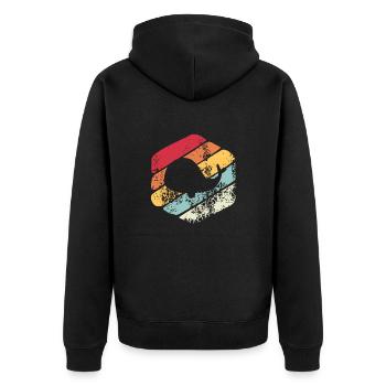 Whale Vintage Gift - Unisex Premium Organic Zip Hoodie - black - Back - Nico (187cm)