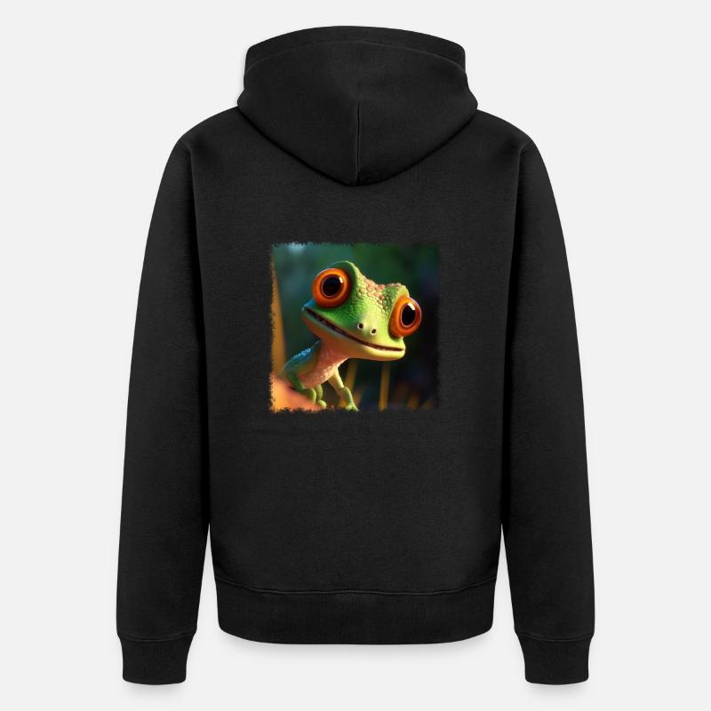 Gecko mignon - Veste à capuche bio Premium Unisexe - noir