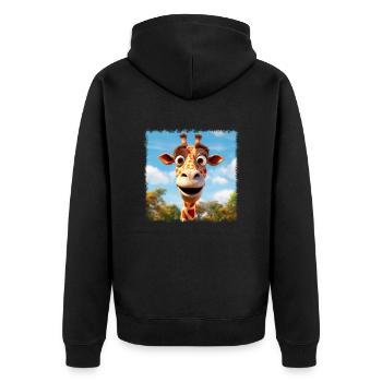 Girafe mignonne - Veste à capuche bio Premium Unisexe - noir - Dos - Nico (187cm)