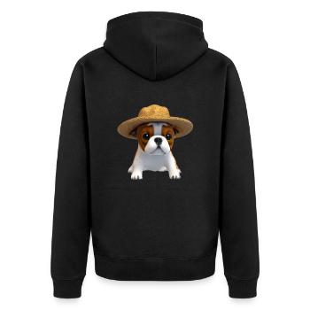 Propriétaires de chiens Chien Bulldog Chiens Propriétaires de chiens - Veste à capuche bio Premium Unisexe - noir - Dos - Nico (187cm)