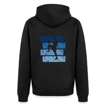 Vintage Gift Football - Unisex Premium Organic Zip Hoodie - black - Back - Nico (187cm)