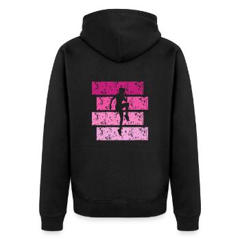 Fitness gift Vintage - Unisex Premium Organic Zip Hoodie - black - Back - Nico (187cm)