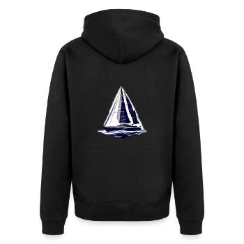 sailing ship sailing sailing sailor sailboat - Unisex Premium Organic Zip Hoodie - black - Back - Nico (187cm)