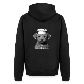 Caniche Dog Propriétaire Chien Amour Caniche Chiot Restaurateur - Veste à capuche bio Premium Unisexe - noir - Dos - Nico (187cm)