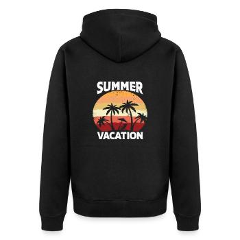 Summer Vacation - Unisex Premium Bio Zip Hoodie - Schwarz - Hinten - Nico (187cm)