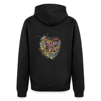 Graffiti-Stil Splash Hip-Hop-Farben Malerfarbe - Unisex Premium Bio Zip Hoodie - Schwarz - Hinten - Nico (187cm)