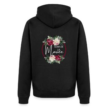 Team de la mariée floral - Veste à capuche bio Premium Unisexe - noir - Dos - Nico (187cm)