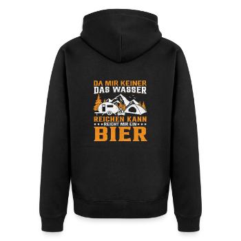 Da mir keiner das Wasser reichen kann reicht mir.. - Unisex Premium Bio Zip Hoodie - Schwarz - Hinten - Nico (187cm)