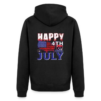 Joyeux 4 juillet - Veste à capuche bio Premium Unisexe - noir - Dos - Nico (187cm)