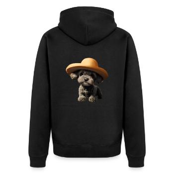 Caniche Dog Propriétaire Caniche Chiot Chien Amour Chien Chiot - Veste à capuche bio Premium Unisexe - noir - Dos - Nico (187cm)