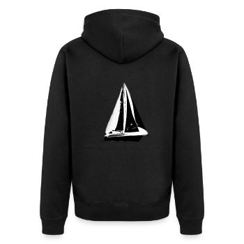 Segelsport Segler Segelschiff Segeln Segelboot - Unisex Premium Bio Zip Hoodie - Schwarz - Hinten - Nico (187cm)