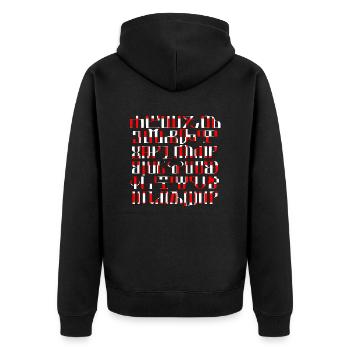Glagoljica croatia hrvatska kroatia hrv font - Unisex Premium Bio Zip Hoodie - Schwarz - Hinten - Nico (187cm)