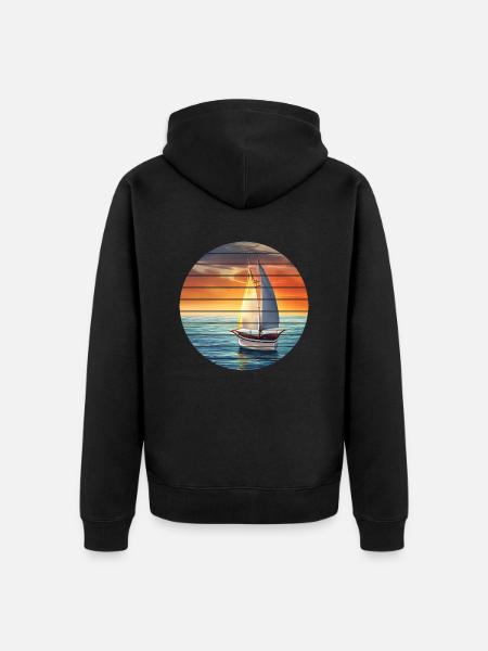 Sailing, sailing, sailboat, sailing ship - Unisex Premium Organic Zip Hoodie - black