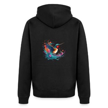 Geai Moqueur Mutlicolore - Veste à capuche bio Premium Unisexe - noir - Dos - Nico (187cm)