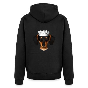 Teckel Restaurateur Chiens Chien Teckel Chiot Cuisine - Veste à capuche bio Premium Unisexe - noir - Dos - Nico (187cm)