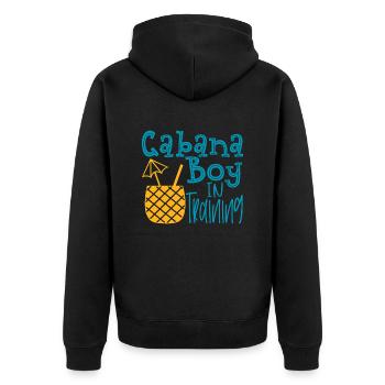 Cabana Boy in Training - Unisex Premium Bio Zip Hoodie - Schwarz - Hinten - Nico (187cm)