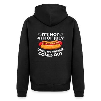 Ce n’est pas le 4 juillet que mon Wiener sort - Veste à capuche bio Premium Unisexe - noir - Dos - Nico (187cm)