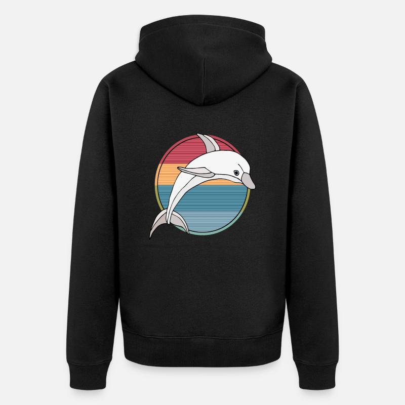 Delfin - Unisex Premium Bio Zip Hoodie - Schwarz