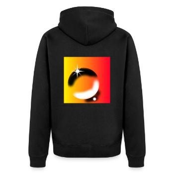 Pattern - Unisex Premium Organic Zip Hoodie - black - Back - Nico (187cm)