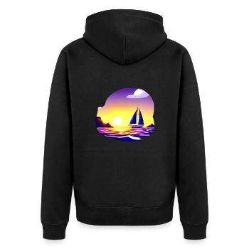 Sailing Sailor Sailing Ship Sailing Sailboat - Unisex Premium Organic Zip Hoodie - black - Back - Nico (187cm)