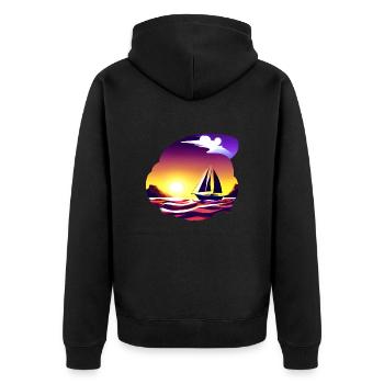 Segelschiff Segeln Segelboot Segelsport Segler - Unisex Premium Bio Zip Hoodie - Schwarz - Hinten - Nico (187cm)