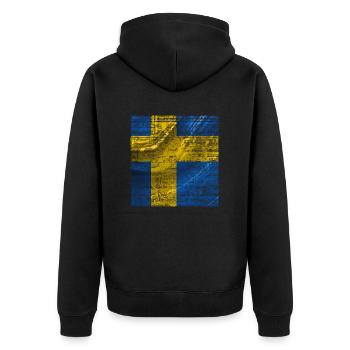 Schweden Schweden Flagge national norden skandinavia - Unisex Premium Bio Zip Hoodie - Schwarz - Hinten - Nico (187cm)