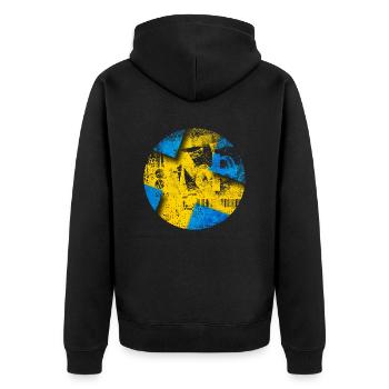Sweden Sweden flag national norden skandinavia - Unisex Premium Organic Zip Hoodie - black - Back - Nico (187cm)