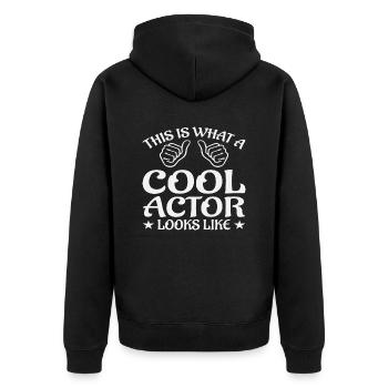 This Is What A Cool Actor Looks Like - Unisex Premium Organic Zip Hoodie - black - Back - Nico (187cm)