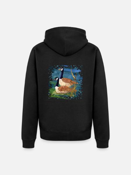 Birds - Unisex Premium Organic Zip Hoodie - black