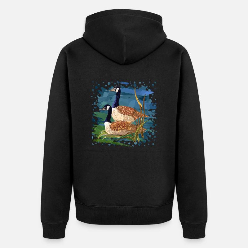 Vögel - Unisex Premium Bio Zip Hoodie - Schwarz