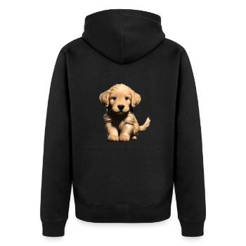 Hundewelpe Hunde Golden Retriever Hundebesitzer - Unisex Premium Bio Zip Hoodie - Schwarz - Hinten - Nico (187cm)