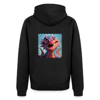 cool dragon - Unisex Premium Organic Zip Hoodie - black - Back - Nico (187cm)