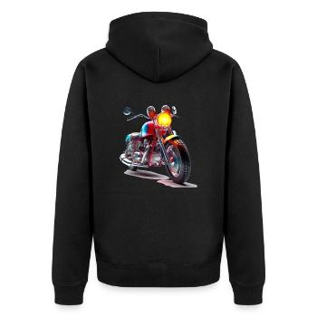 Chaque moto raconte sa propre histoire - Veste à capuche bio Premium Unisexe - noir - Dos - Nico (187cm)