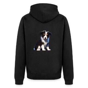 Hundeliebhaber Border Collie Hundehalter Hunde - Unisex Premium Bio Zip Hoodie - Schwarz - Hinten - Nico (187cm)