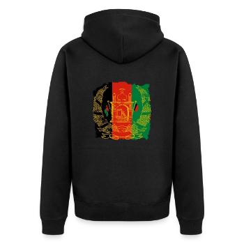 Afghanistan - Unisex Premium Bio Zip Hoodie - Schwarz - Hinten - Nico (187cm)