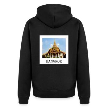 Bangkok - Veste à capuche bio Premium Unisexe - noir - Dos - Nico (187cm)