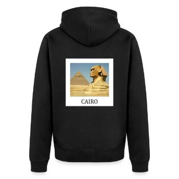 Pyramiden von Gizeh - Unisex Premium Bio Zip Hoodie - Schwarz - Hinten - Nico (187cm)