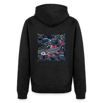 Poisson - Veste à capuche bio Premium Unisexe - noir - Dos - Nico (187cm)