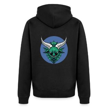 Zodiac - Star Sign - Capricorn - neg - Unisex Premium Bio Zip Hoodie - Schwarz - Hinten - Nico (187cm)