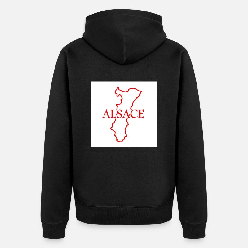 Carte de l’Alsace - Veste à capuche bio Premium Unisexe - noir