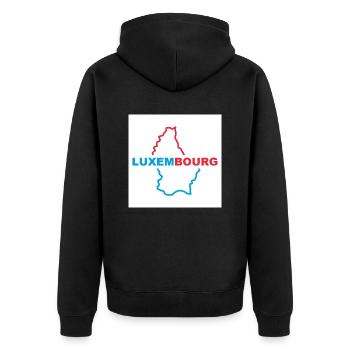 Carte du Luxembourg - Veste à capuche bio Premium Unisexe - noir - Dos - Nico (187cm)