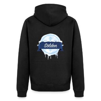Sölden - Unisex Premium Bio Zip Hoodie - Schwarz - Hinten - Nico (187cm)
