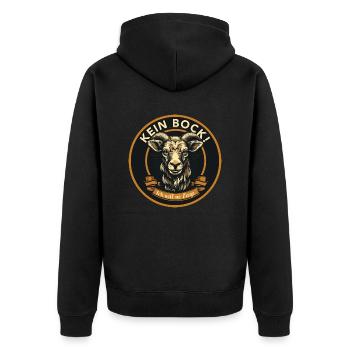 Kein Bock ich will ne Ziege Humor Lustige Spruche - Unisex Premium Organic Zip Hoodie - black - Back - Nico (187cm)