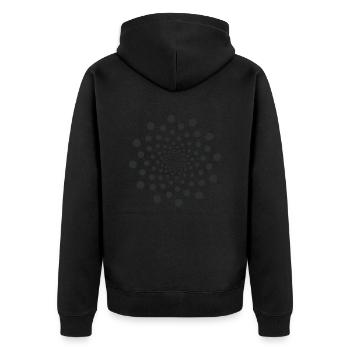 om zeichen chakra blume spirit unendlich punkte - Unisex Premium Bio Zip Hoodie - Schwarz - Hinten - Nico (187cm)