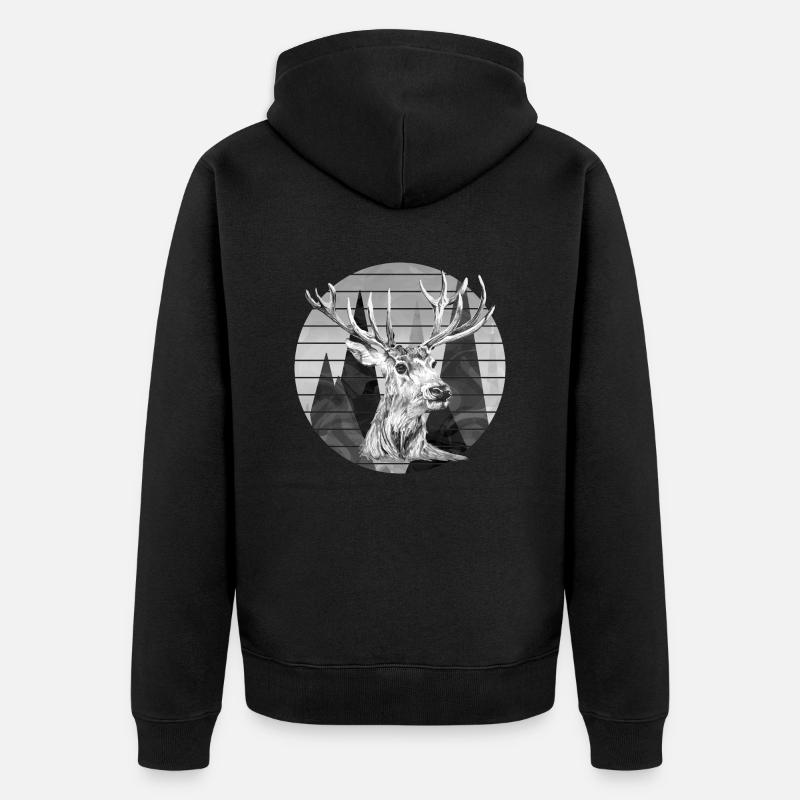 Cerf - Veste à capuche bio Premium Unisexe - noir