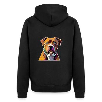American Staffordshire Terrier - Veste à capuche bio Premium Unisexe - noir - Dos - Nico (187cm)