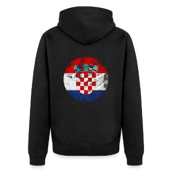 Kroatien hrvatska kroatien hrv reisen europa zagreb - Unisex Premium Bio Zip Hoodie - Schwarz - Hinten - Nico (187cm)