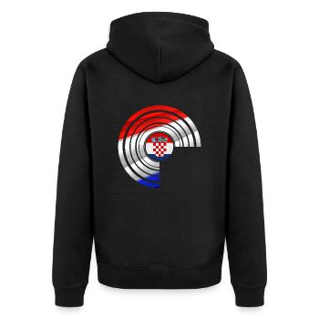 Kroatien hrvatska kroatien hrv reisen europa zagreb - Unisex Premium Bio Zip Hoodie - Schwarz - Hinten - Nico (187cm)