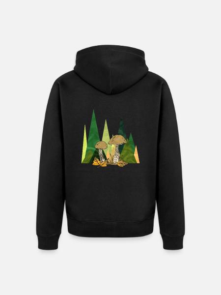 fungi - Unisex Premium Organic Zip Hoodie - black